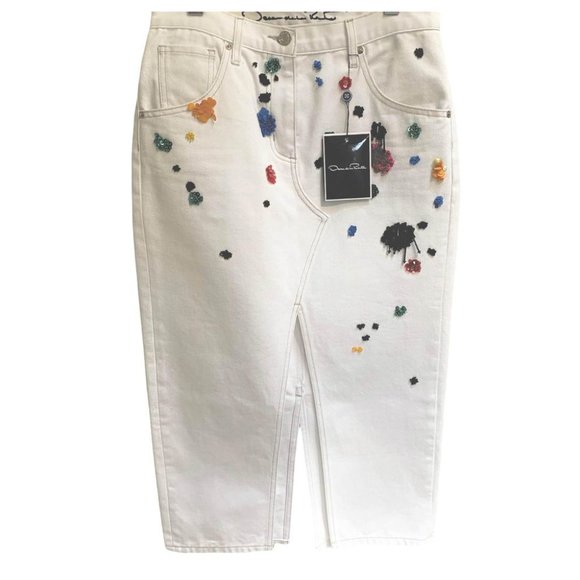 Oscar de la Renta Dresses & Skirts - Oscar de la Renta denim midi skirt